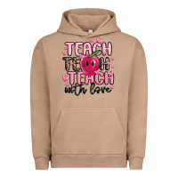 Pigment Burro teach teach teach with love Urban Hoodie - MaliasSmallBusiness