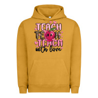 Pigment Peanut Butter teach teach teach with love Urban Hoodie - MaliasSmallBusiness