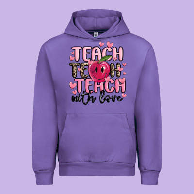 Teach Teach Teach With Love Urban Hoodie Designed By Maliassmallbusiness