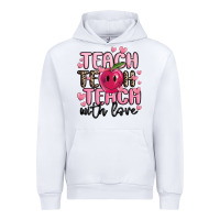 White teach teach teach with love Urban Hoodie - MaliasSmallBusiness
