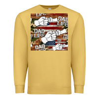 Antique Gold dad life fist bump seamless pattern Premium Sweatshirt - HRA Design Shop