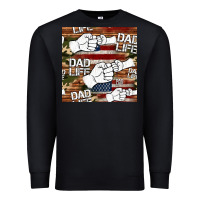 Black dad life fist bump seamless pattern Premium Sweatshirt - HRA Design Shop