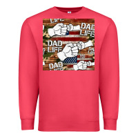 Cardinal dad life fist bump seamless pattern Premium Sweatshirt - HRA Design Shop