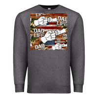 Charcoal Heather dad life fist bump seamless pattern Premium Sweatshirt - HRA Design Shop
