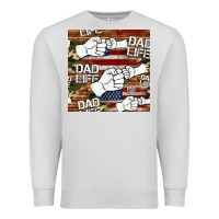 Dove Grey dad life fist bump seamless pattern Premium Sweatshirt - HRA Design Shop