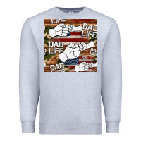 Heather Grey dad life fist bump seamless pattern Premium Sweatshirt - HRA Design Shop