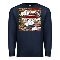 Navy dad life fist bump seamless pattern Premium Sweatshirt - HRA Design Shop