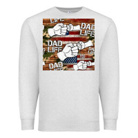 Oatmeal Heather dad life fist bump seamless pattern Premium Sweatshirt - HRA Design Shop