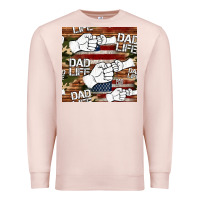 Pale Pink dad life fist bump seamless pattern Premium Sweatshirt - HRA Design Shop