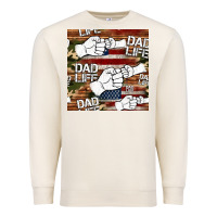 Sandshell dad life fist bump seamless pattern Premium Sweatshirt - HRA Design Shop