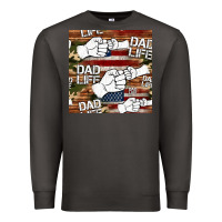 Smoke dad life fist bump seamless pattern Premium Sweatshirt - HRA Design Shop