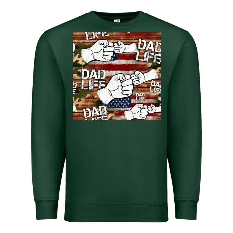 Dad Life Fist Bump Seamless Pattern Premium Sweatshirt by HRA Design Shop | Teevron