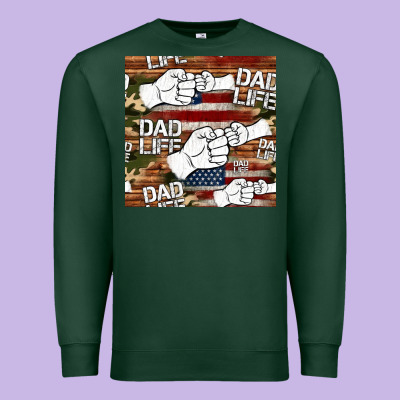 Dad Life Fist Bump Seamless Pattern Premium Sweatshirt Designed By Hra Design Shop