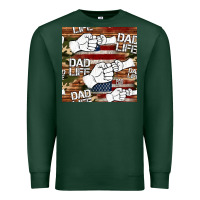 Sports Green dad life fist bump seamless pattern Premium Sweatshirt - HRA Design Shop