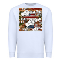 White dad life fist bump seamless pattern Premium Sweatshirt - HRA Design Shop