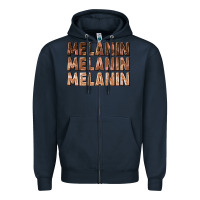 Navy melanin melanin melanin Zipper Hoodie - texasbilliewilder