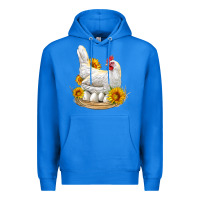 True Royal Perched Chicken With Sunflowers Premium Hoodie - LillyAllenDesigns