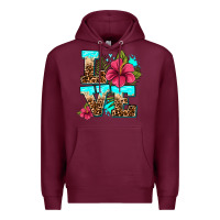 Burgundy love summer with flowers Premium Hoodie - AdoDesignShop