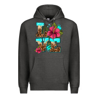 Charcoal Heather love summer with flowers Premium Hoodie - AdoDesignShop