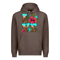 Coffee love summer with flowers Premium Hoodie - AdoDesignShop