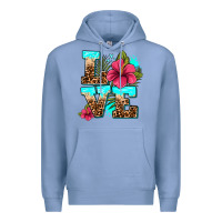 Colony Blue love summer with flowers Premium Hoodie - AdoDesignShop