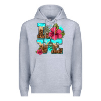 Heather Grey love summer with flowers Premium Hoodie - AdoDesignShop