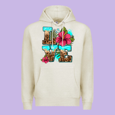 Love Summer With Flowers Premium Hoodie Designed By Adodesignshop
