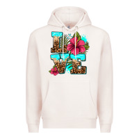 Pale Pink love summer with flowers Premium Hoodie - AdoDesignShop