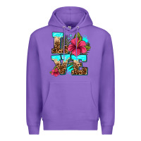 Purple love summer with flowers Premium Hoodie - AdoDesignShop