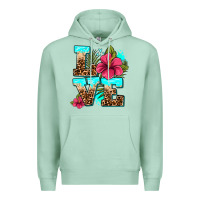 Seafoam love summer with flowers Premium Hoodie - AdoDesignShop