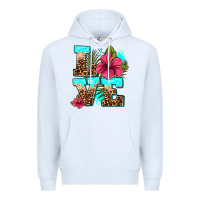 White love summer with flowers Premium Hoodie - AdoDesignShop