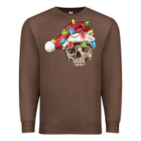 Chestnut Christmas skull with santa hat Premium Sweatshirt - FaDigitalArtStudio
