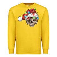 Lemon Christmas skull with santa hat Premium Sweatshirt - FaDigitalArtStudio