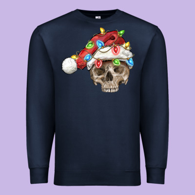 Christmas Skull With Santa Hat Premium Sweatshirt Designed By Fadigitalartstudio