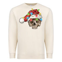 Sandshell Christmas skull with santa hat Premium Sweatshirt - FaDigitalArtStudio