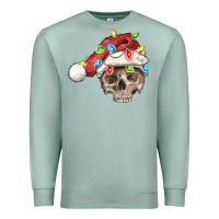 Seafoam Christmas skull with santa hat Premium Sweatshirt - FaDigitalArtStudio
