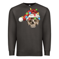 Smoke Christmas skull with santa hat Premium Sweatshirt - FaDigitalArtStudio