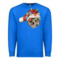 True Royal Christmas skull with santa hat Premium Sweatshirt - FaDigitalArtStudio