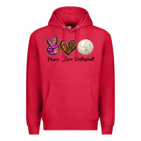 Cardinal peace love volleyball Premium Hoodie - BarkalooDesign