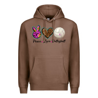 Chestnut peace love volleyball Premium Hoodie - BarkalooDesign