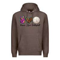 Coffee peace love volleyball Premium Hoodie - BarkalooDesign