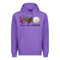 Purple peace love volleyball Premium Hoodie - BarkalooDesign