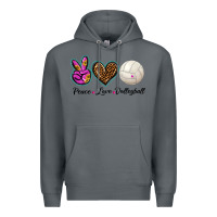 Rock peace love volleyball Premium Hoodie - BarkalooDesign