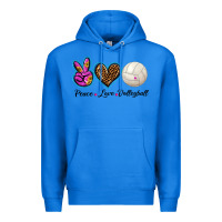 True Royal peace love volleyball Premium Hoodie - BarkalooDesign