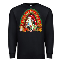 Black Christmas Unicorn Rainbow Premium Sweatshirt - FaDigitalArtStudio