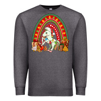 Charcoal Heather Christmas Unicorn Rainbow Premium Sweatshirt - FaDigitalArtStudio