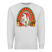 Dove Grey Christmas Unicorn Rainbow Premium Sweatshirt - FaDigitalArtStudio