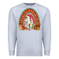 Heather Grey Christmas Unicorn Rainbow Premium Sweatshirt - FaDigitalArtStudio