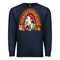 Navy Christmas Unicorn Rainbow Premium Sweatshirt - FaDigitalArtStudio