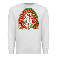 Oatmeal Heather Christmas Unicorn Rainbow Premium Sweatshirt - FaDigitalArtStudio